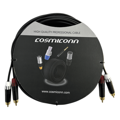 Cable Audio 2 RCA / Conectores Negros / Diferenciador Rojo-Blanco / 5m (16.4 ft)