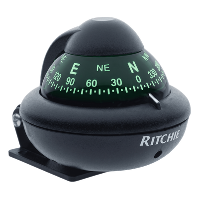 Brújula de Navegación Marina / Dial Directo 2" (51 mm) / Montaje Reversible 300° / Iluminación Nocturna Verde / Compensación Magnética