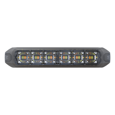 Luz Auxiliar Moldeable / 12 LED Dual Color Rojo-Azul / IP67 / Lente Transparente / SAE / Flexión 120°