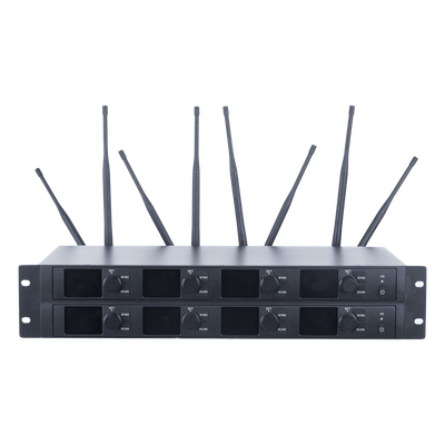 Receptor Inalámbrico / 8 Canales / U-Band 540-690 MHz / Modulación PI/4-DQPSK / Pantalla TFT-LCD 2.2" / Salida Balanceada y Desbalanceada / Encripción de Audio