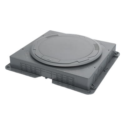 Caja de Instalación Empotrada / Profundidad Reducida / Cubeta para Concreto / Acabado al Ras del Piso / Mecanismos Energía y Datos