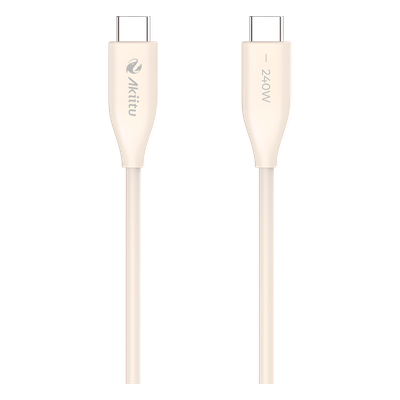 Cable de Carga USB-C a C / 240W / 1.5 m (4.92 ft) / GaN / Transferencia 480 Mbps / Silicona Anti-Enredos / Conectores Aluminio