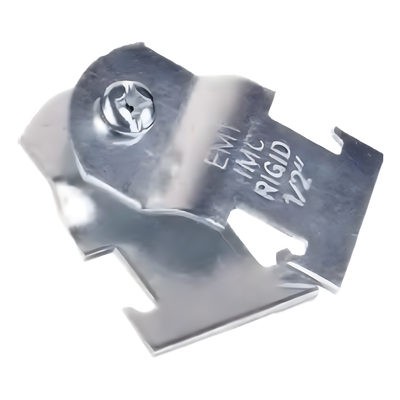 Abrazadera Unicanal / 1 1/2" (38 mm) / Galvanizada / Espesor 1.5 mm / Tornillo 1/4" x 1" / Diámetro Exterior 48.2 mm