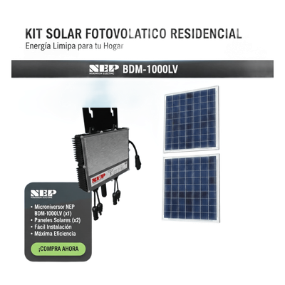 Kit Solar de Interconexión / 1 kW / 127 Vca / Microinversor / Paneles y Estructura Incluidos / WiFi