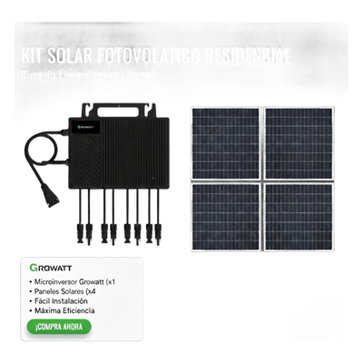 Kit Solar Interconexión / 2.5 kW / 220V / 4 MPPT Independientes / IP67 / Wi-Fi