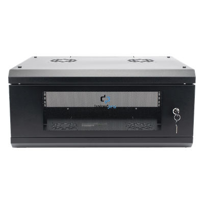Gabinete de Pared 4U / 19" / Profundidad 455 mm / Cristal Templado / 80 kg / Interior