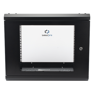 Gabinete de Pared 9U / 19" Rack / Cristal Templado / 455 mm Profundidad (1.49 ft) / Acero Reforzado / 80 kg Carga