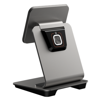 Base de Escritorio con Escáner 1D/2D / Conexión Quick Lock / Eje Giratorio 145° / Alimentación Inversa / Diseño Metálico