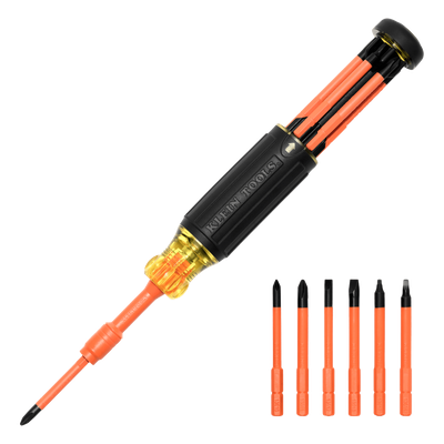 Destornillador Aislado Multiuso / 6 en 1 / Aislamiento 1000V CAT III / Auto-Lock / Cushion-Grip / Almacenamiento Integrado