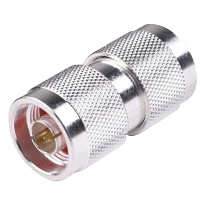 Adaptador Coaxial / Barril N Macho a N Macho / Montaje en Línea / Cuerpo Bronce Plateado / Contacto Oro 24K / Aislante Teflón PTFE