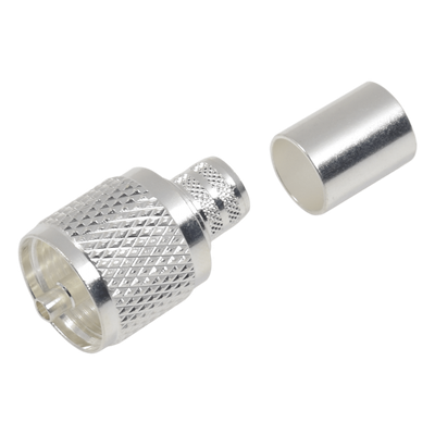 Conector UHF Macho / Anillo Plegable / Cuerpo Bronce Plateado / Aislante Teflón / Compatibilidad LMR-400, 9913, CTN-400, 7810A, 8214, RG8/U, RFLASH-1113