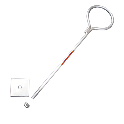 Ancla de Losa o Pared / Varilla 3/4" (19 mm) / Longitud 65 cm / Argolla 12 cm / Galvanizado en Caliente / Torre hasta 60 m (196.9 ft)