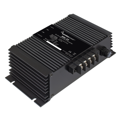 Convertidor DC-DC / Entrada 20-35 VDC / Salida 13.8 VDC 20A / Eficiencia 88% / Dimensiones 60x122x198 mm (2.4x4.8x7.8 pulg)