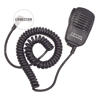Micrófono-Bocina Portátil / PTT con Cable Enrollable / Jack 3.5 mm / Clip Metálico 360° / Compatible Icom ICF-3/4/3S/4S