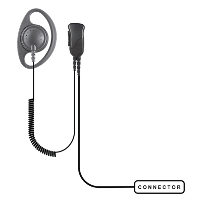 Micrófono de Solapa con Audífono D-Ring / PTT Integrado / Cable Uso Rudo 71 cm (2.3 ft) / Compatible Kenwood Serie G