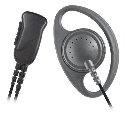 Micrófono de Solapa / Auricular Anillo Higiénico / PTT Integrado / Cable Reforzado Industrial / Compatible Motorola y HYT