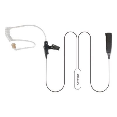 Micrófono de Solapa / 2 Cables / Tubo Acústico / PTT Integrado / Reducción de Ruido / Compatible Motorola HT/PRO/MTX/PTX