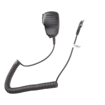 Micrófono-Bocina de Solapa / Cable Kevlar Reforzado / Jack 3.5 mm Auricular / PTT Táctil / Clip Rotativo 360°