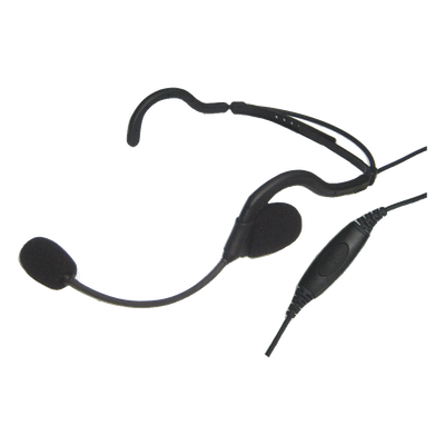 Diadema de Radio / Boom Flexible / Cable PU Reforzado con Kevlar / PTT en Línea / Compatible Kenwood TK/NX Series