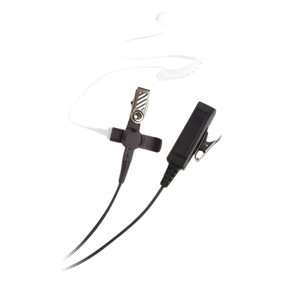 Micrófono-Audífono de Vigilancia / 2 Cables / Tubo Acústico Grado Médico / PTT Remoto / Compatible Motorola-Abell-Hytera