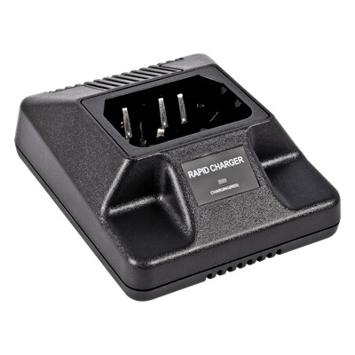 Cargador de Escritorio / Carga Rápida < 2 Horas / Entrada Universal 100-240V AC / Indicadores LED / Diseño Compacto