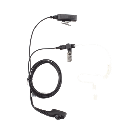 Micrófono-Audífono de 2 Hilos / Tubo Acústico Transparente / Grado Médico / PTT Separado / Conector Multipin