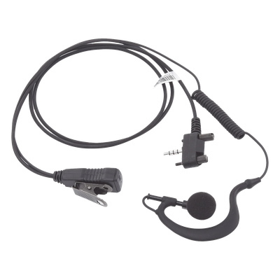 Micrófono de Solapa con Audífono / Cable PU Flexible Retráctil / Reforzado con Kevlar / PTT con Clip / Compatible VX-160/231/400 / Diseño Discreto