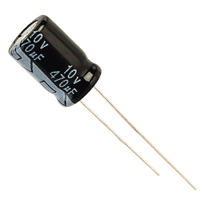 Capacitor Electrolítico Radial / 470 µF / 10 Vcc / 105 °C / 6.3 x 11 mm