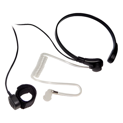 Micrófono de Garganta / Cancelación de Ruido por Vibración / Audífono Acústico Transparente / PTT de Anillo / Cable PU Reforzado con Kevlar / Compatible con Motorola XTS