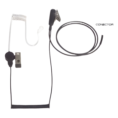 Micrófono-Audífono de Tubo Acústico / Grado Médico / PTT de Alta Resistencia / Cable Kevlar / Conector 2 Pines