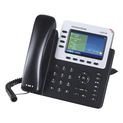 Teléfono IP Empresarial / 4 Líneas / Pantalla TFT LCD 4.3" / Dual Gigabit Ethernet / PoE / Bluetooth 2.1 / Conferencia 5 Vías / 160 BLF con Expansión