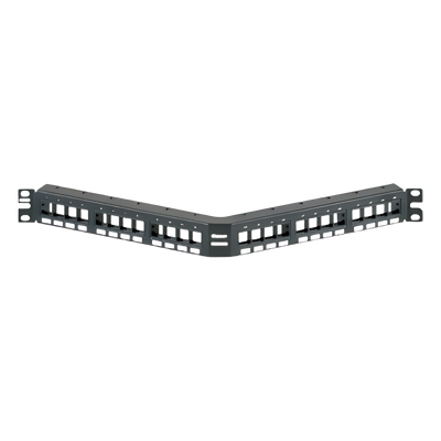 Panel de Parcheo Modular Keystone / 24 Puertos / Angulado / 1UR / 19" (482.6 mm)