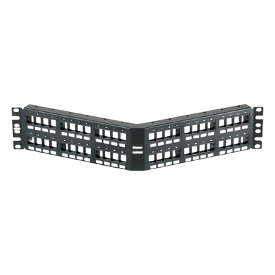 Panel de Parcheo Modular Keystone / 48 Puertos / Angulado / 2UR / Acero Inoxidable / 19.00' (482.6 mm) Ancho