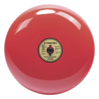 Campana de alarma de incendio / 10 pulgadas (25.4 cm) / 24 VCD / 96 dB / Listado UL / Uso exterior con caja HC-BB-1
