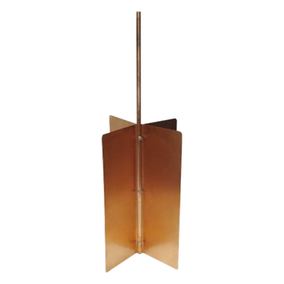 Electrodo de Tierra Tipo Rehilete / Diseño Cruceta Cobre / Fosa 50x50x80 cm (1.6x1.6x2.6 ft) / Acabado Cobrizado Terzo / Norma NOM-001-SEDE-2012