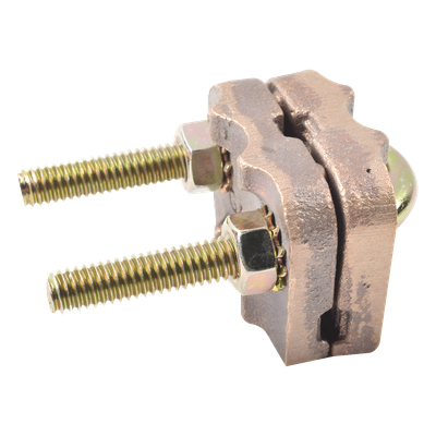 Conector de Puesta a Tierra / Varilla 5/8" a 1" / Cable 4 a 3/0 AWG / Tubería 3/8" a 3/4" / Bronce