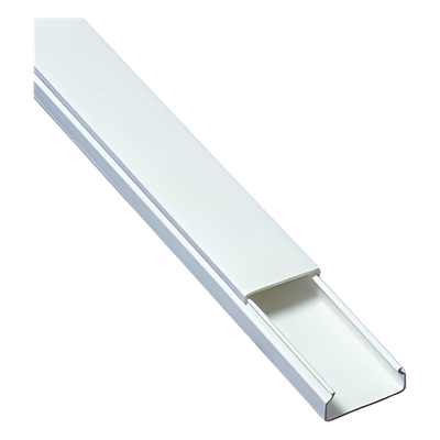 Canaleta de PVC / 20 x 10 mm / Auto-extinguible / 2.5 m (8.2 ft) / Sin División / Resistente UV