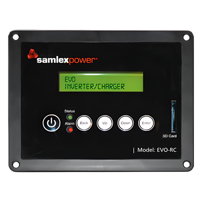 Control Remoto / Inversor-Cargador / Slot SD 16 GB / Cable 10 m (33 ft) / Monitoreo de Datos