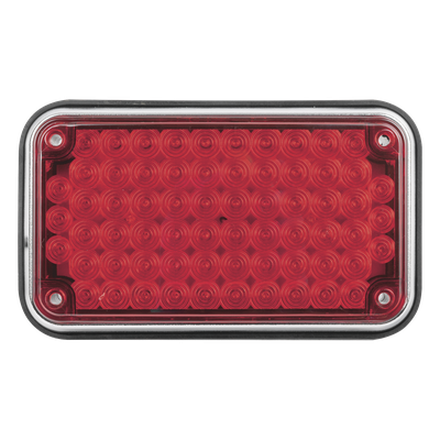 Luz de Advertencia LED / 6x4" / 66 LEDs / 12 VCC / 1 A / 10 Patrones de Destello / Montaje Permanente / Color Rojo