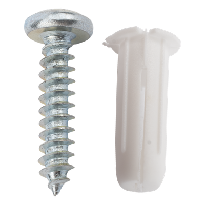 Kit de Fijación / 20 Taquetes 3/4" y 20 Tornillos 8 mm x 3/4" (19.1 mm) / Doble Expansión / Carga 40 kg / -50°C a +80°C