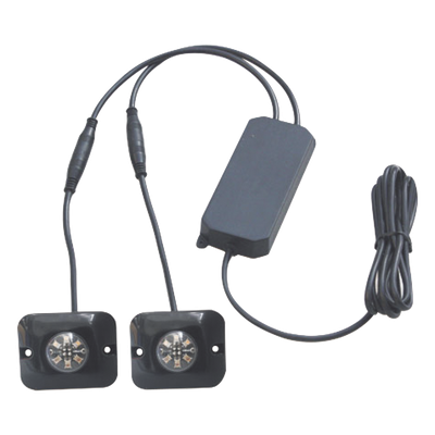 Estrobos Ocultos LED / 6 LED Rojo/Azul / 12 Patrones de Destello / 10-24 VCC / 1 A Máx. / Montaje Permanente / 3.2 x 1.8 cm