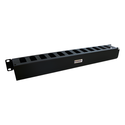Organizador de Cables Horizontal / 19" / 1UR / Acero Calibre 18 (1.21 mm) / Profundidad 64 mm