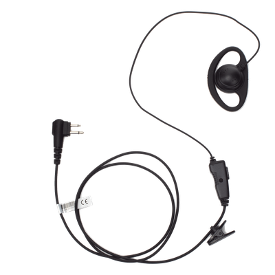 Micrófono de Solapa con Auricular / Gancho en Forma de D / Cable Reforzado con Kevlar / PTT con Clip 360° / Conector K02
