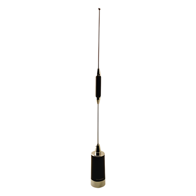 Antena Móvil VHF/UHF / Dual Banda 144-148/430-450 MHz / Ganancia Ajustable 3/6 dB / Potencia 75 W / Longitud 95.2 cm (37.5 in) / Conector NMO 3/4'