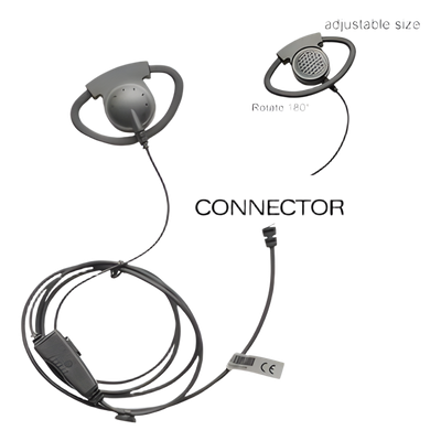 Micrófono de Solapa con Auricular / Gancho Ajustable en D / PTT Ergonómico / Cable Reforzado con Kevlar / Clip Rotatorio 360° / Compatible con Radios ICOM IC-F Series
