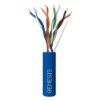 Bobina de Cable / UTP Cat6 Riser / 1000 Pies / Cobre Sólido / UL CMR / 350 MHz / CCTV y Redes IP / Azul