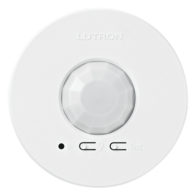 Sensor de Ocupación Inalámbrico de Techo / PIR 360° / Cobertura 30.2 a 62.4 m² (324 a 676 ft²) / RF 18 m (59 ft) / Batería CR123 / 10 Años de Duración