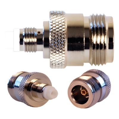 Adaptador Coaxial / FME-Hembra a N-Hembra / 50 Ohm / Conectores Chapados en Oro