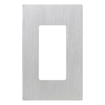 Placa de Pared Screwless / 1 Espacio / Acero Inoxidable / Perfil Delgado 7.6 mm