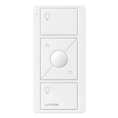 Control Inalámbrico de Iluminación / 3 Botones con Subir y Bajar / Alcance 18 m (59.1 ft) / Batería 10 Años / RF para Sistemas Lutron